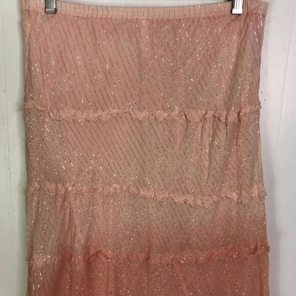 Baby Love Skirt Womens L Tiered Hem Ombré Fairy Maxi Flowy Girly Femme Boho - Picture 9 of 9